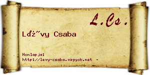 Lévy Csaba névjegykártya